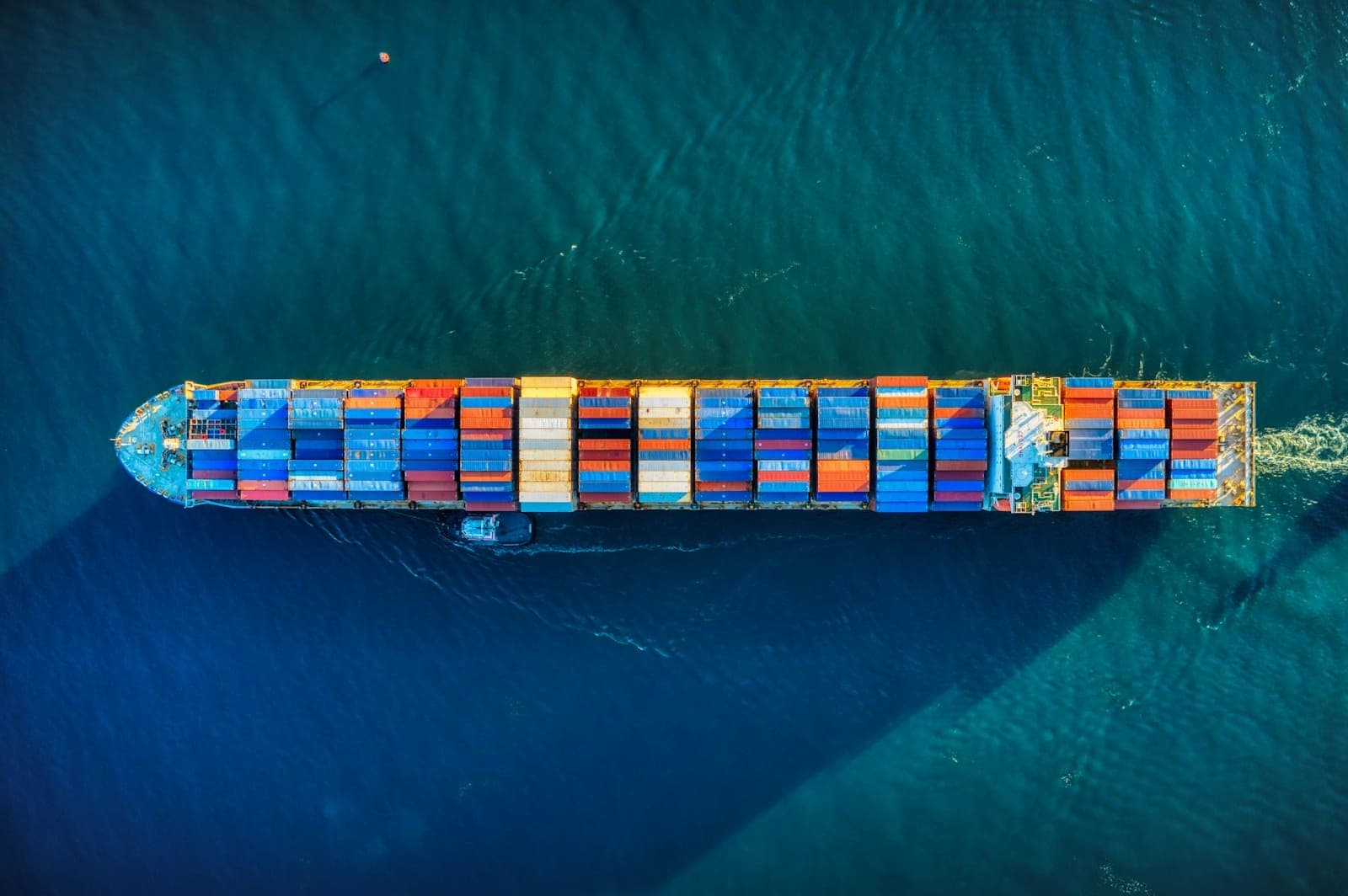 Open ocean seen from a cargo vessel