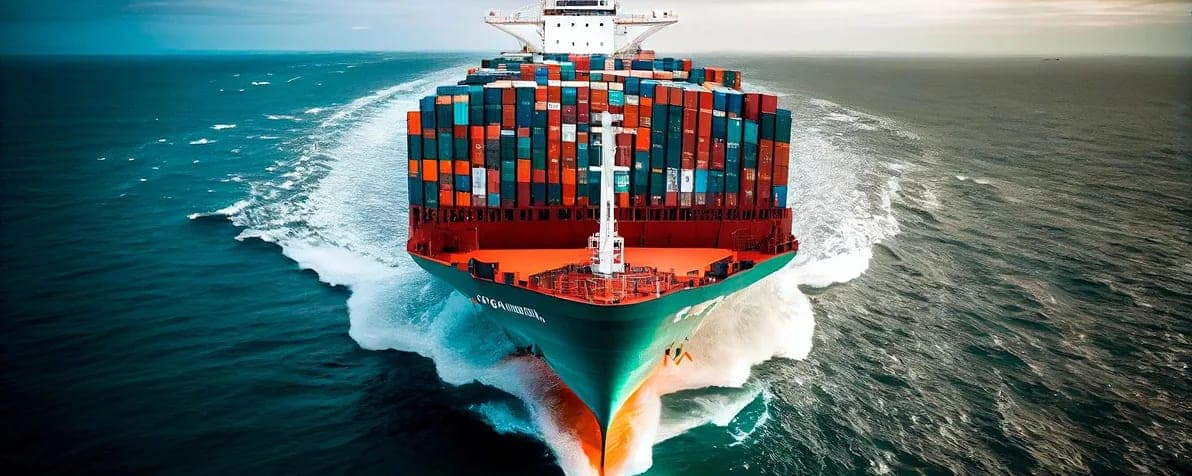 Container vessel berthed at a Pakistani seaport